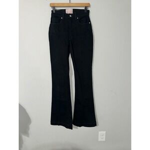 REVICE Denim Black Flare Leg Jeans Womens Size 28 High Rise Stylish